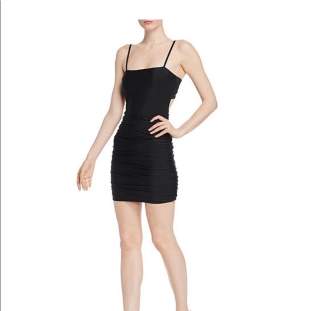 Bloomingdale’s Tie Back Ruched Tiger Mist Dress